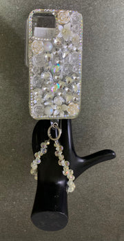 MIS3943D - TRENDY DIAMOND CUT GLASS BEAD HANGING MOBILE WRISTLET