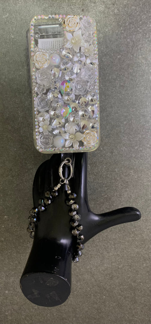 MIS3943C - TRENDY DIAMOND CUT GLASS BEAD HANGING MOBILE WRISTLET