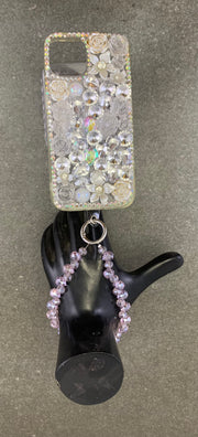 MIS3943F - TRENDY DIAMOND CUT GLASS BEAD HANGING MOBILE WRISTLET