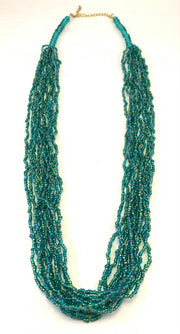 DARK GREEN COLOR SEED BEAD NECKLACE