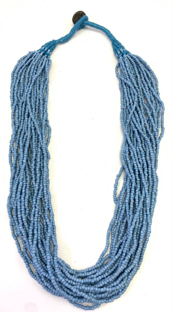 LIGHT BLUE COLOR SEED BEAD NECKLACE