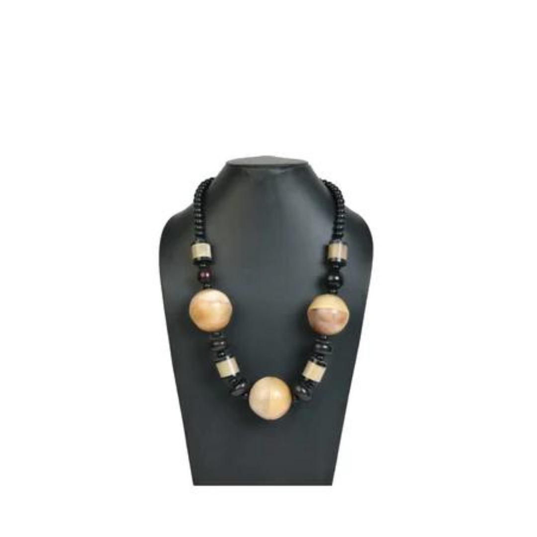 NK 8297 Black & Natural color horn necklace