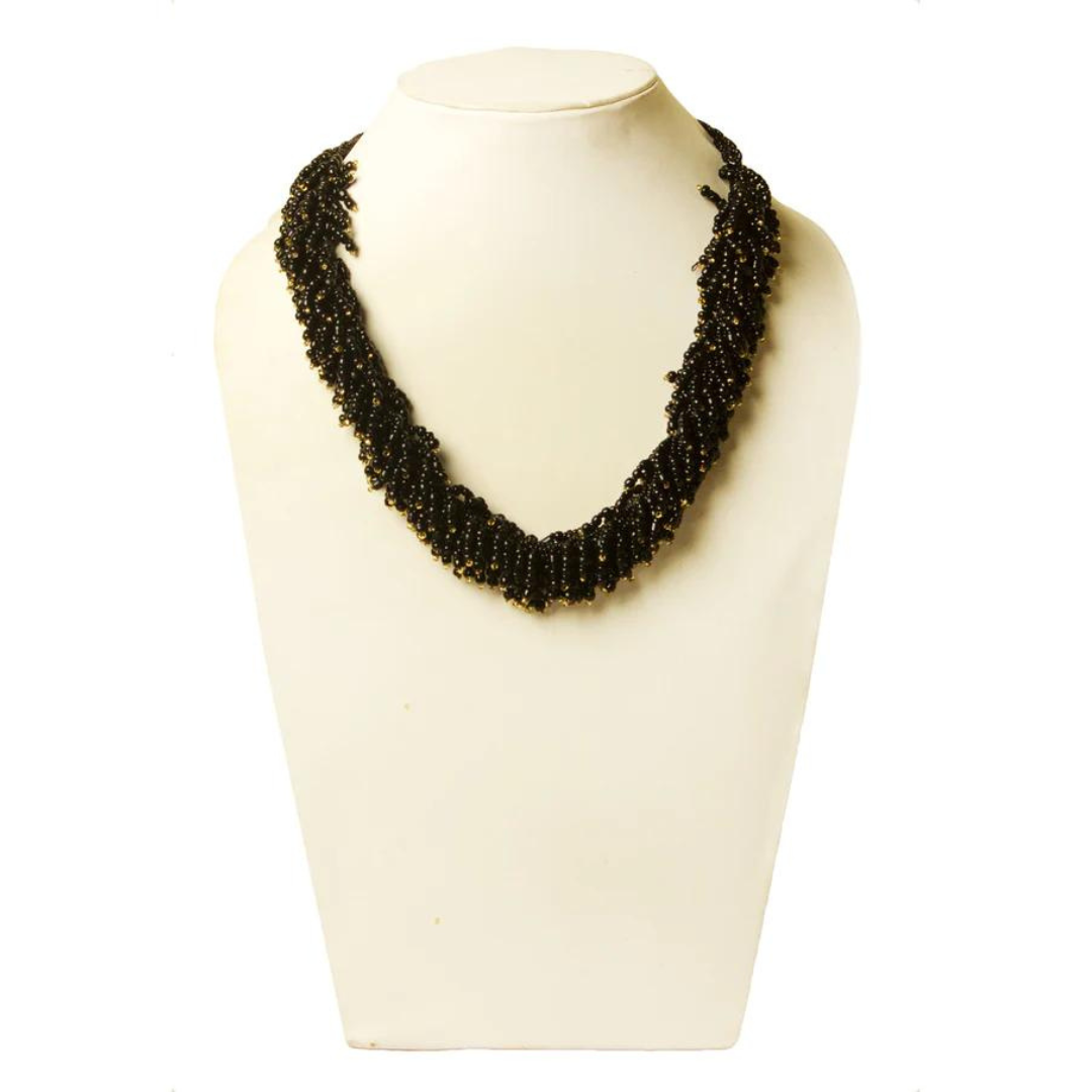BBN 106A Black Seed Bead Necklace