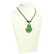 Green Acrylic pendant wax cord necklace