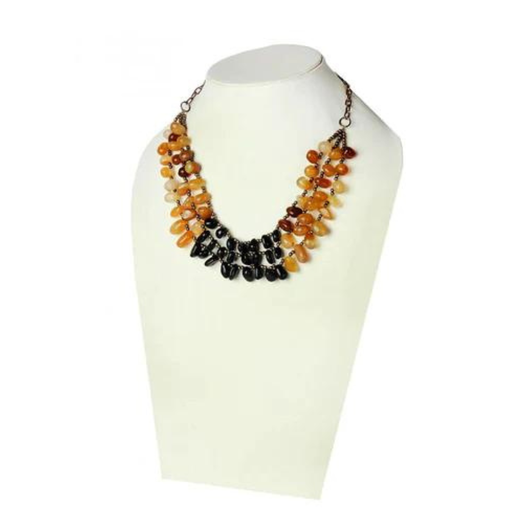NK 5010 Stone & metal chain necklace