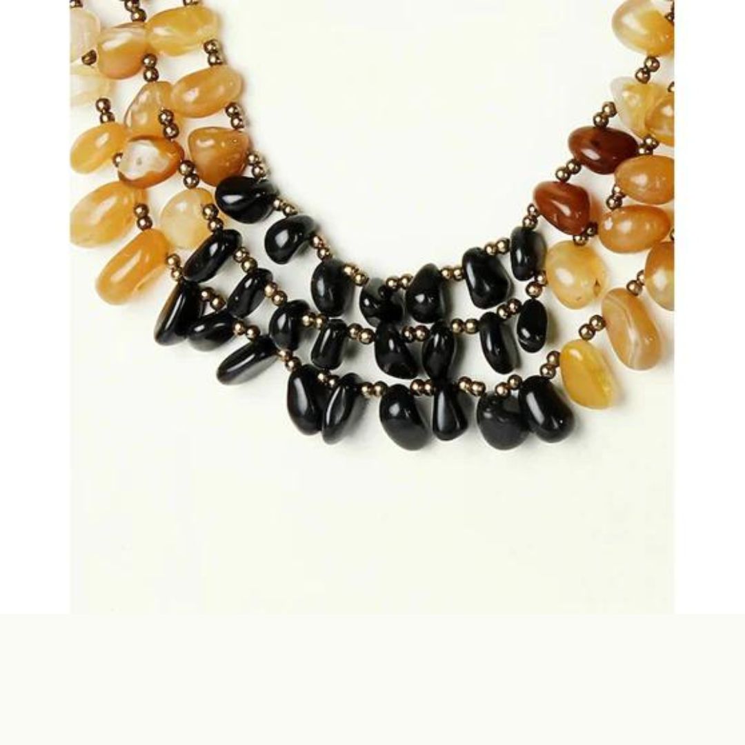 NK 5010 Stone & metal chain necklace