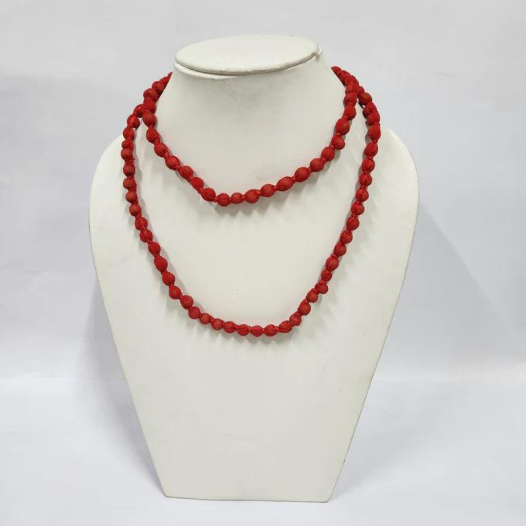 NK 6307A RED FABRIC NECKLACE