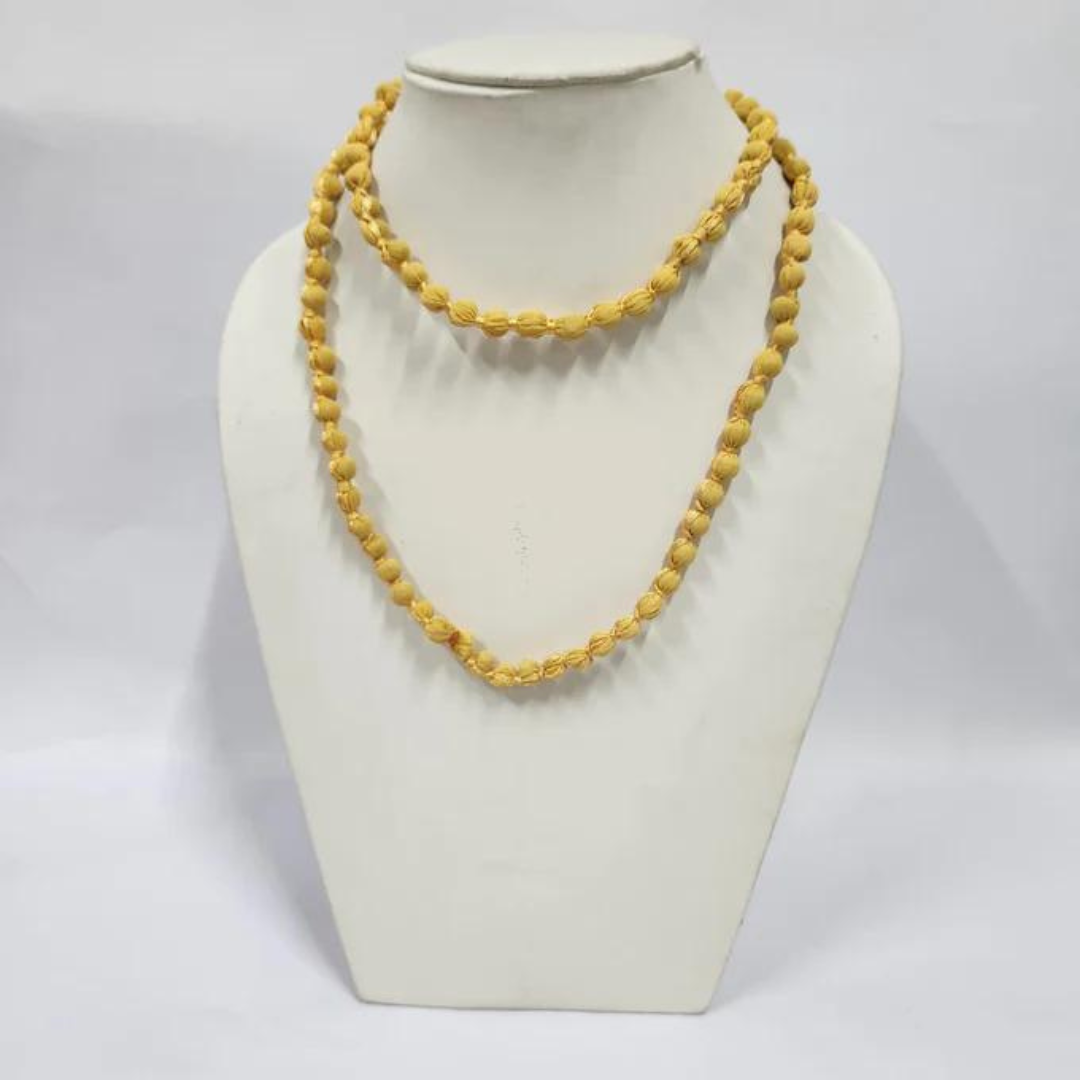NK 6307B YELLOW FABRIC NECKLACE