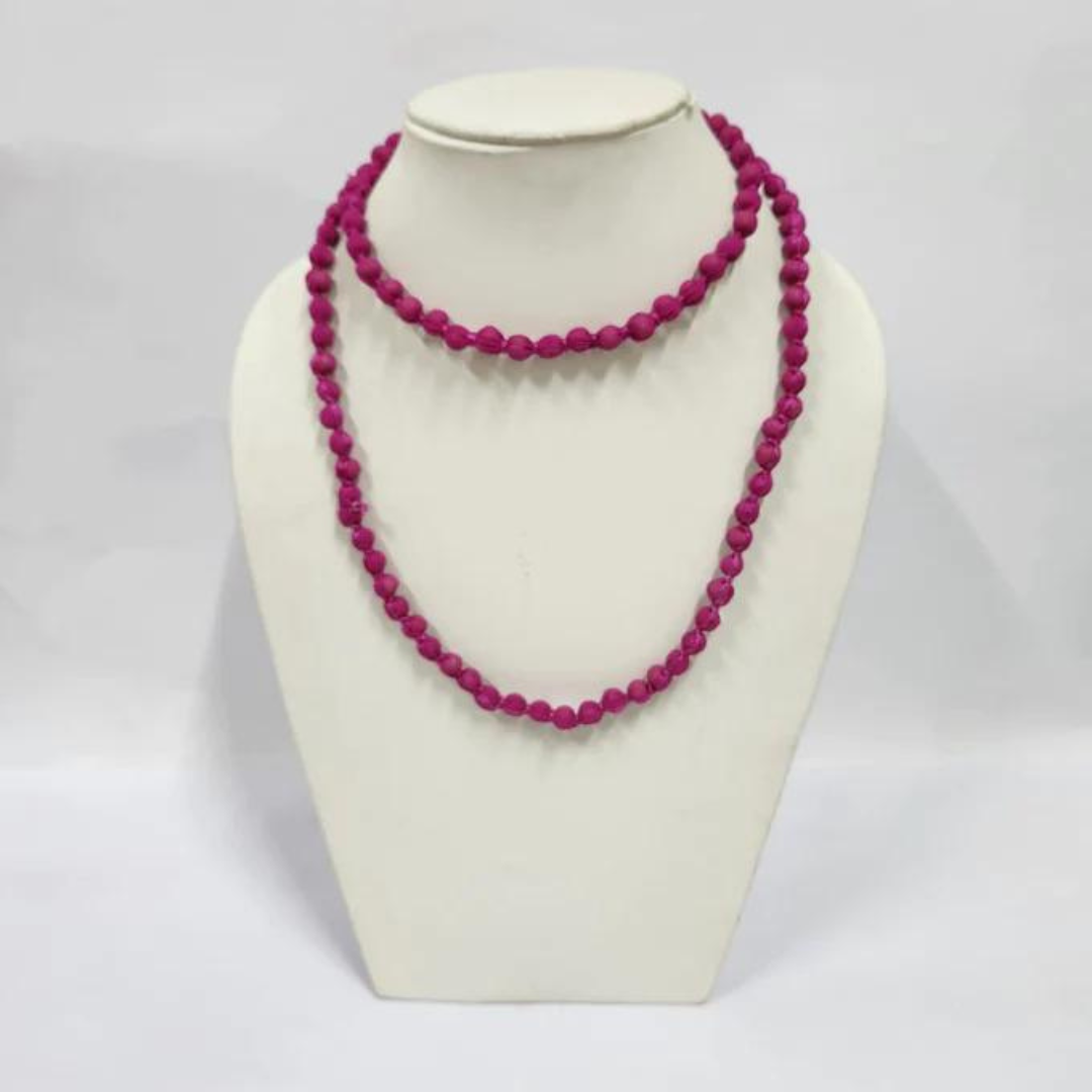 MAGENTA FABRIC NECKLACE