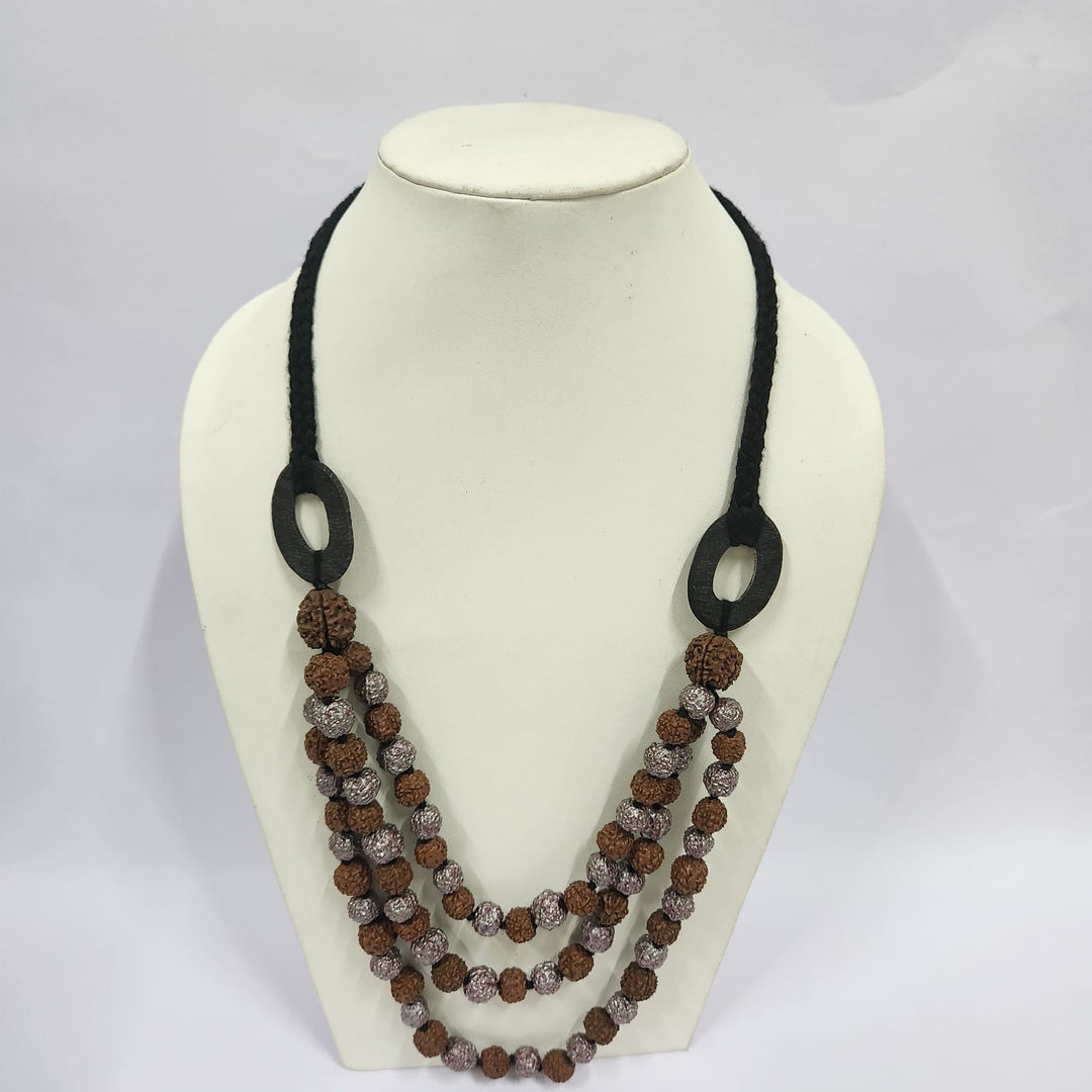 DORI NECKLACE WITH ARTIFICIAL RUDRAKSH MULTILAYER