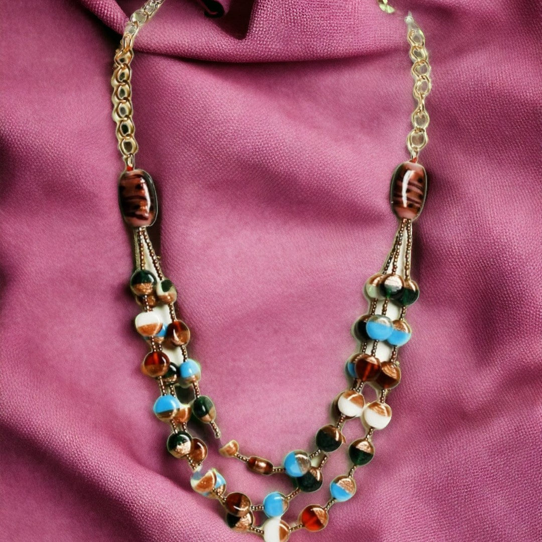 Glass Beads Chain Necklace