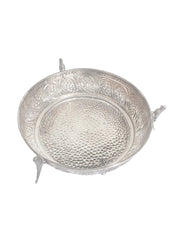 MS 105 White Metal With Silver Polish Decoration Bowl dastakaaristore