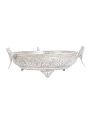 MS 105 White Metal With Silver Polish Decoration Bowl dastakaaristore