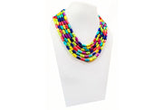 NK 10142 Multicolor skull bone bead multi layer necklace dastakaaristore