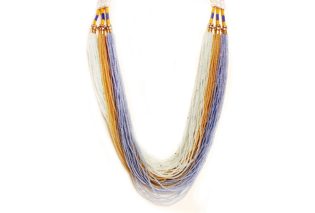 NK 11893 Multicolor seed bead layered necklace dastakaaristore