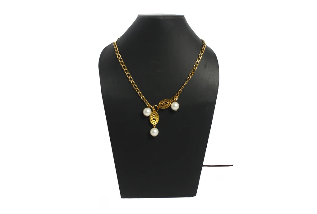 NK 12031 Chain necklace with artificial bead necklace dastakaaristore