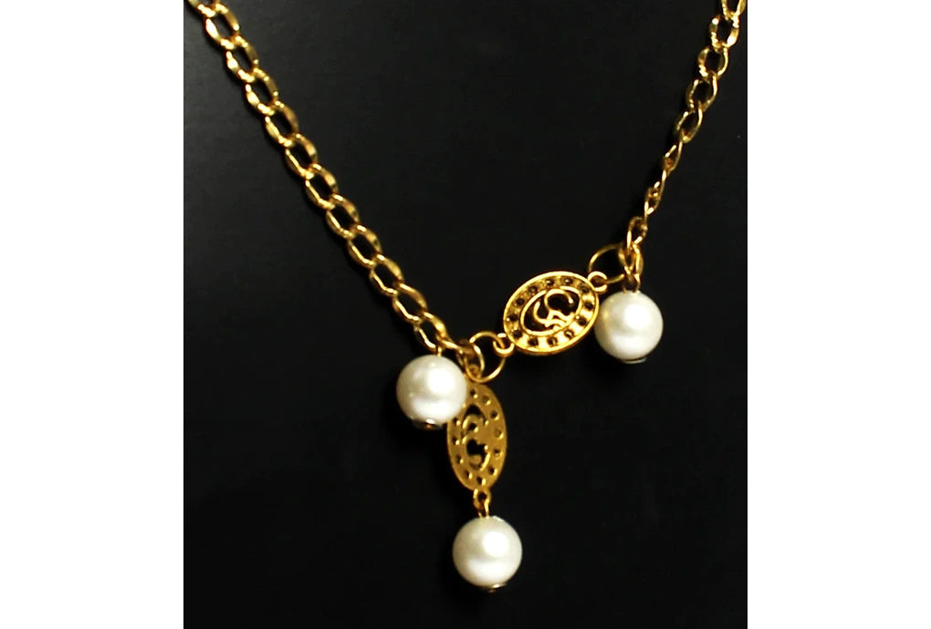 NK 12031 Chain necklace with artificial bead necklace dastakaaristore