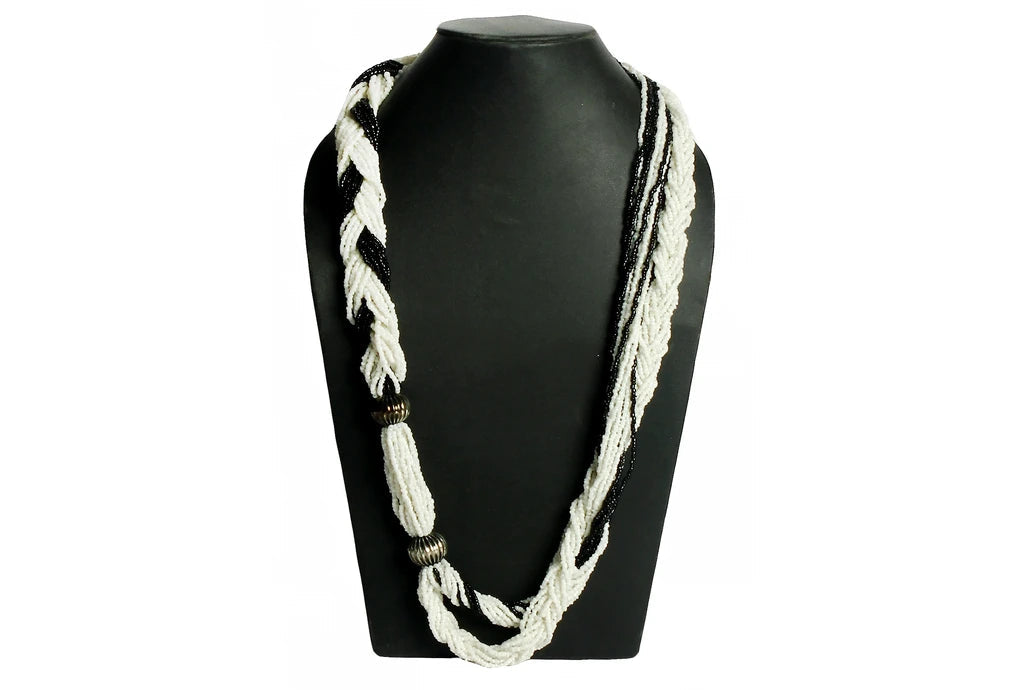 NK 3562 Seed & metal beads necklace dastakaaristore