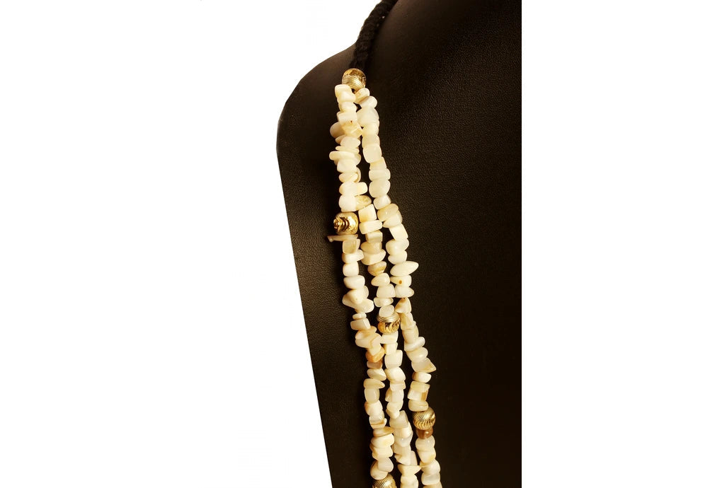 NK 9005 White cut stone bead necklace dastakaaristore